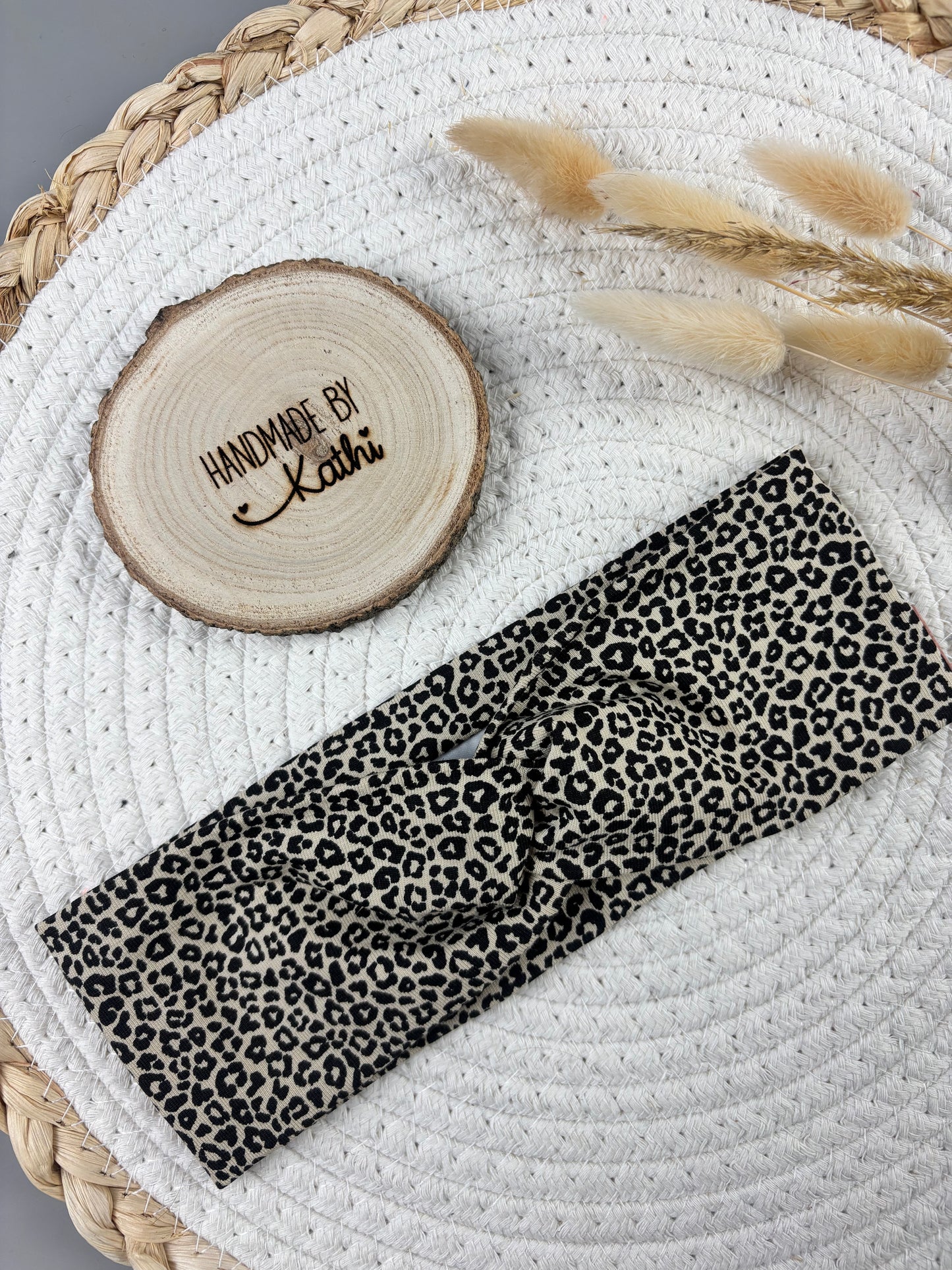 Knotenstirnband Leo beige