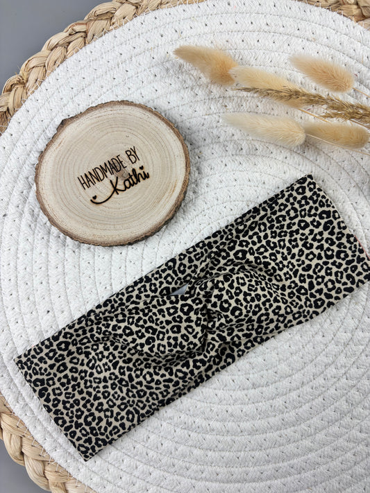 Knotenstirnband Leo beige